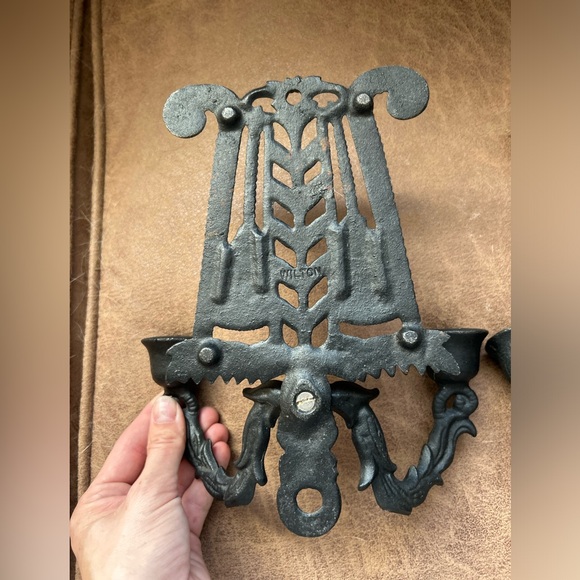 Vintage Taper Candle Holders Cast Iron - Picture 5 of 8